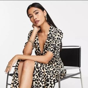 Cheetah print midi dress